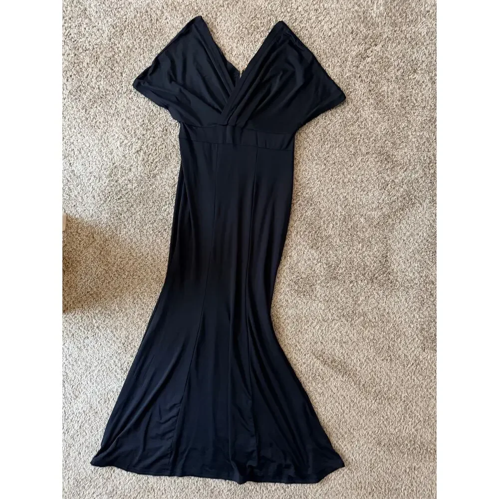 3 for $9 Black Evening Dress EUC long Back zipper M-L - Picture 1 of 6